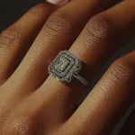 Double Layer Baguette Silver Ring - Women Silver Ring