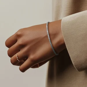 Square Thin Waterway Silberarmband - Damen Silberarmband