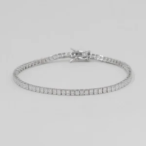 Square Thin Waterway Silberarmband - Damen Silberarmband