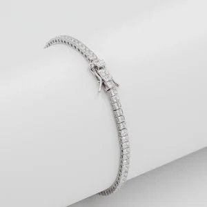 Square Thin Waterway Silberarmband - Damen Silberarmband