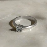 Minimal Solitaire Silver Ring - Women Silver Ring