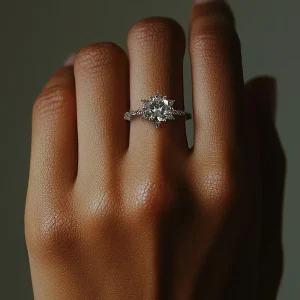 Round Stone Star Silver Ring - Women Silver Ring