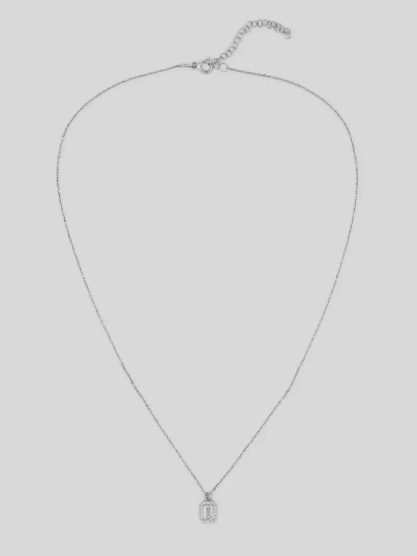Baget Taşlı Minimal Gümüş Kolye – Kadın Gümüş Kolye