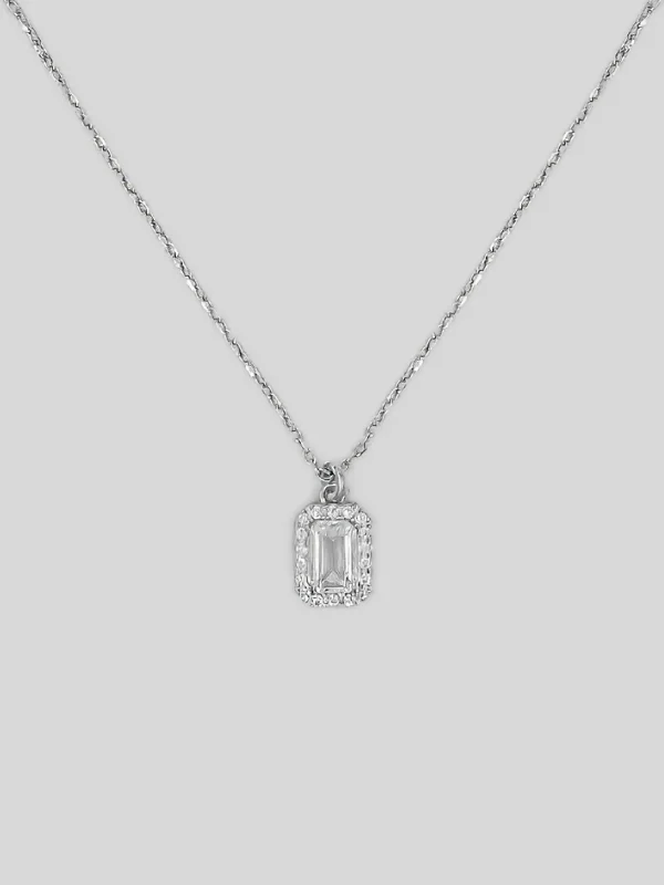 Baget Taşlı Minimal Gümüş Kolye – Kadın Gümüş Kolye