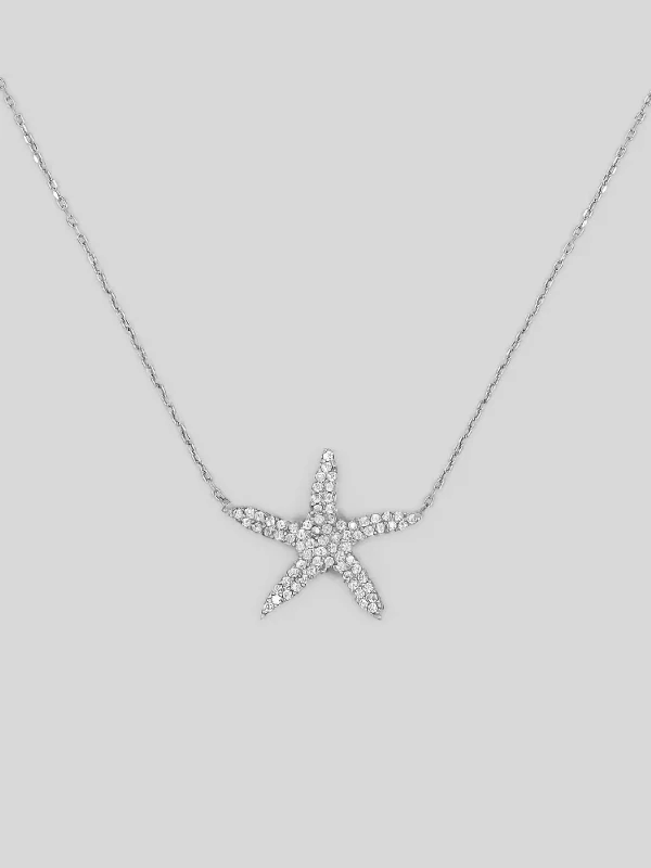 Silver Necklace with Star of the Sea - Elenis Collection Silver Necklace with Star of the Sea - Women Silver Necklace