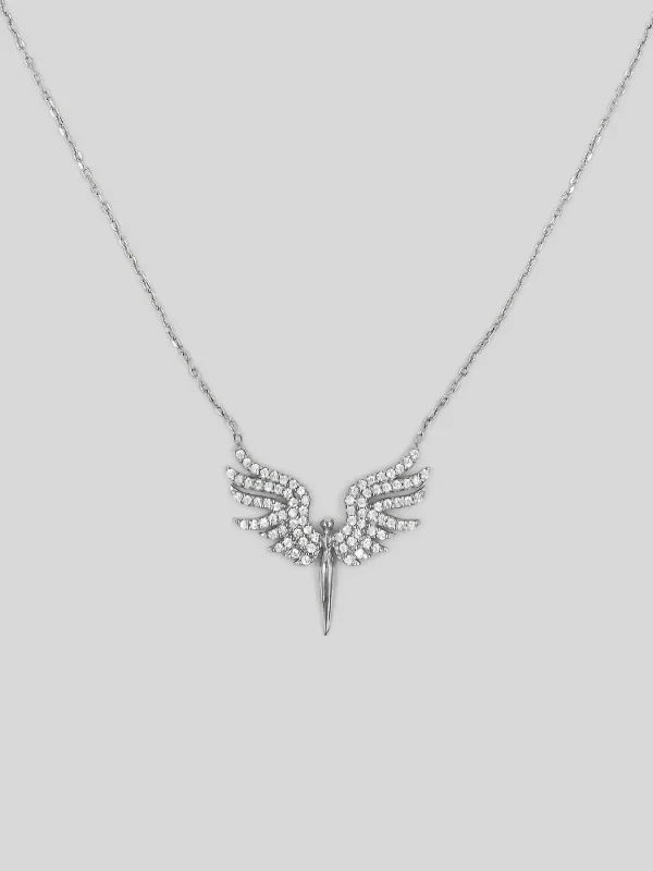 Silber Halskette mit Engelsflügeln - Damen Silber Halskette