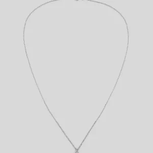 Lotus Flower Herbarium Silver Necklace with Pink Stones - Women Silver Necklace