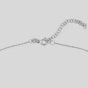 Lotus Flower Herbarium Silver Necklace with Pink Stones - Women Silver Necklace