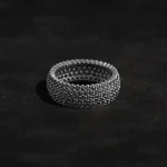 5 Reihen Stein Silber Ring - Frauen Silber Ring