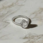 Silber Ring mit Tropfenschliff Stein - Damen Silber Ring