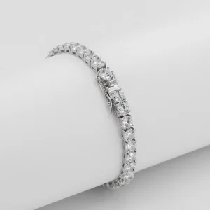Bracciale in Argento Classico con Grande Pietra a Percorso d'Acqua – Bracciale in Argento Femminile