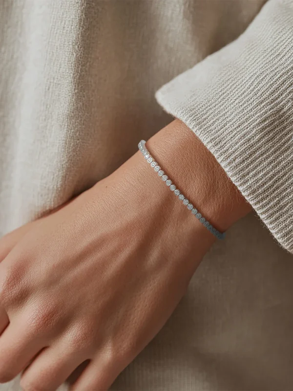Rundes dünnes Waterway Silberarmband - Damen Silberarmband