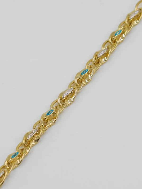Bracciale in Argento con Catena Placcato Oro – Bracciale in Argento Femminile