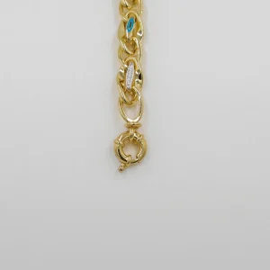 Bracciale in Argento con Catena Placcato Oro – Bracciale in Argento Femminile