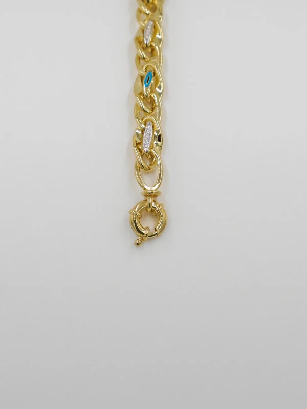 Bracciale in Argento con Catena Placcato Oro – Bracciale in Argento Femminile