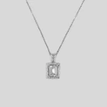 Baguette Stein Silber Halskette - Frauen Silber Halskette