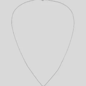 Lotusblume Silber Halskette mit weißem Stein - Frauen Silber Halskette