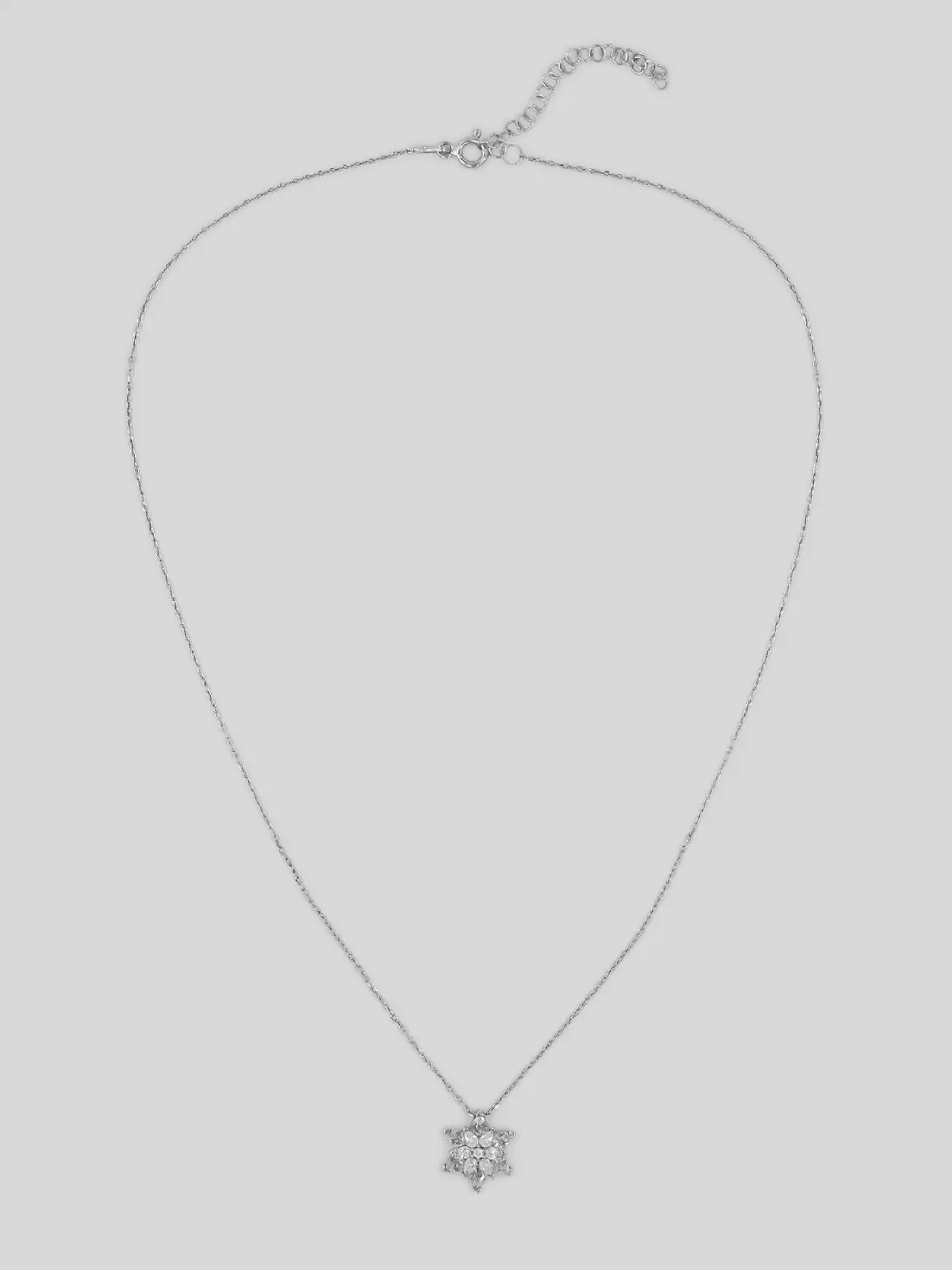 Collar de Plata con Flor de Loto y Piedra Blanca – Collar de Plata para Mujeres