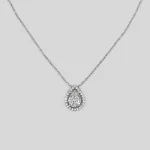 Silber Halskette mit Tropfenstein - Damen Silber Halskette