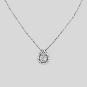 Silber Halskette mit Tropfenstein - Damen Silber Halskette