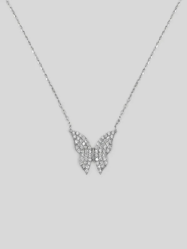 Kelebek Gümüş Kolye - Elenis Collection Schmetterling Silber Halskette - Frauen Silber Halskette