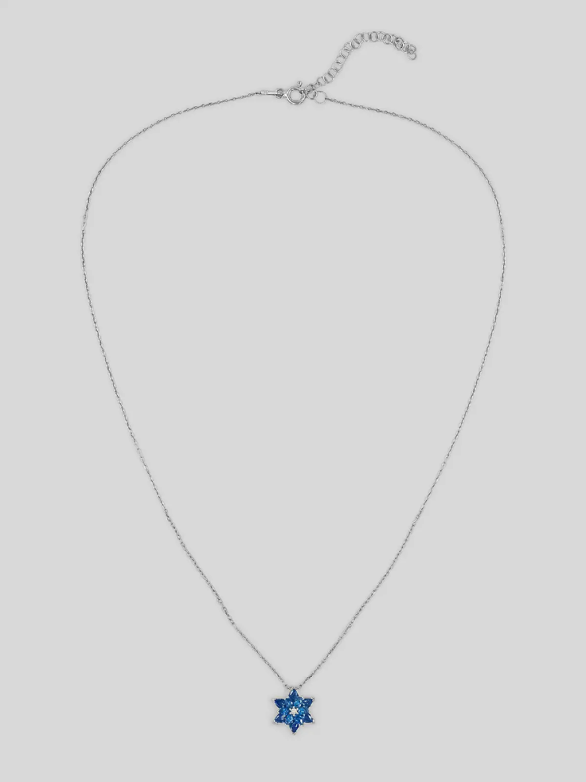 Collana in Argento con Fiore di Loto Blu – Collana in Argento da Donna