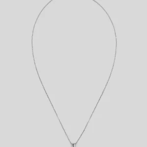 Silberne Halskette mit dreifachem Baguettestein - Damen Silber Halskette